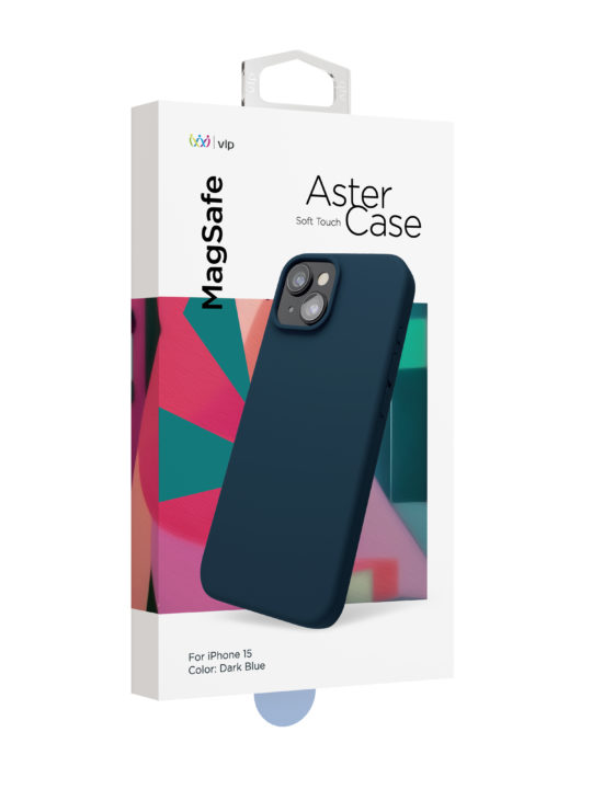 Чехол защитный VLP Aster Case с MagSafe для iPhone 14/15, темно-синий Чехол защитный VLP Aster Case с MagSafe для iPhone 14/15, темно-синий