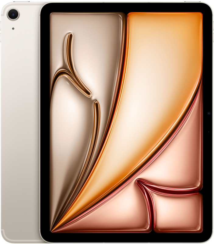 Фото Apple iPad Air M3 (2025) 11” дюймов Wi-Fi + Cellular 512 ГБ, Сияющая звезда Фото Apple iPad Air M3 (2025) 11” дюймов Wi-Fi + Cellular 512 ГБ, Сияющая звезда